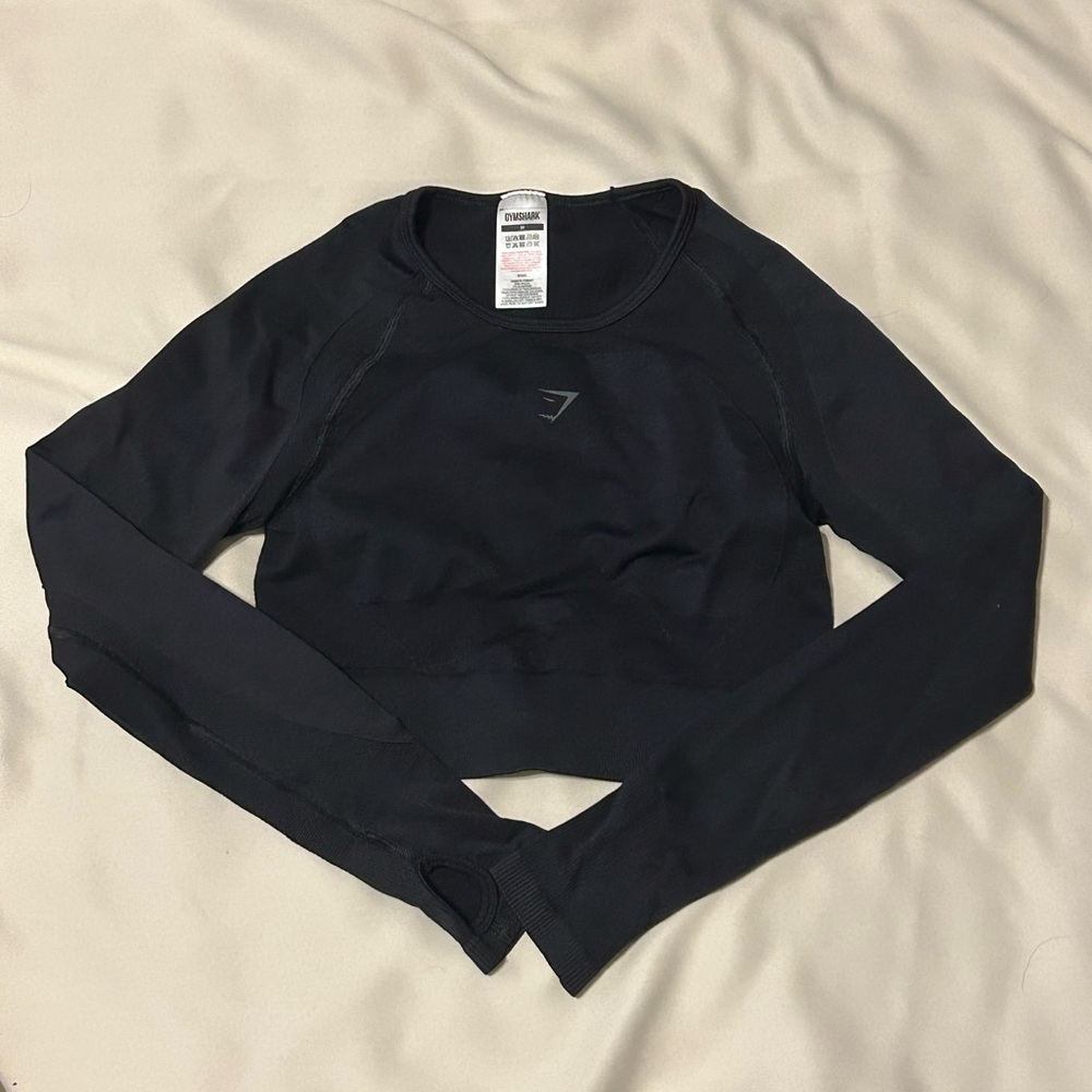 Gymshark Black Long Sleeve Crop Top